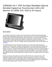 XENARC 1029GNH 10.1" IP67 Sunlight Readable Optical Bonded Capacitive Touchscreen