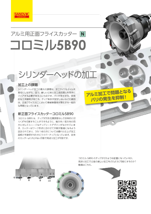 アルミ用正面フライスカッター コロミル5b90 サンドビック株式会社 のカタログ無料ダウンロード 製造業向けカタログポータル Aperza Catalog アペルザカタログ